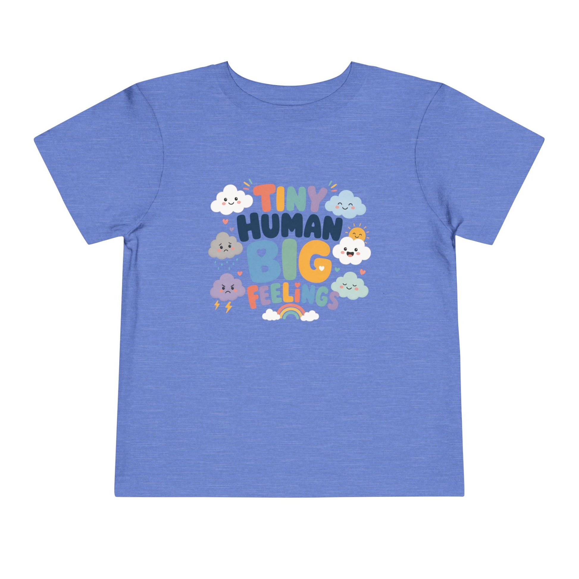 Tiny Human Big Feelings Toddler Tee - Heather Columbia Blue, 3T image