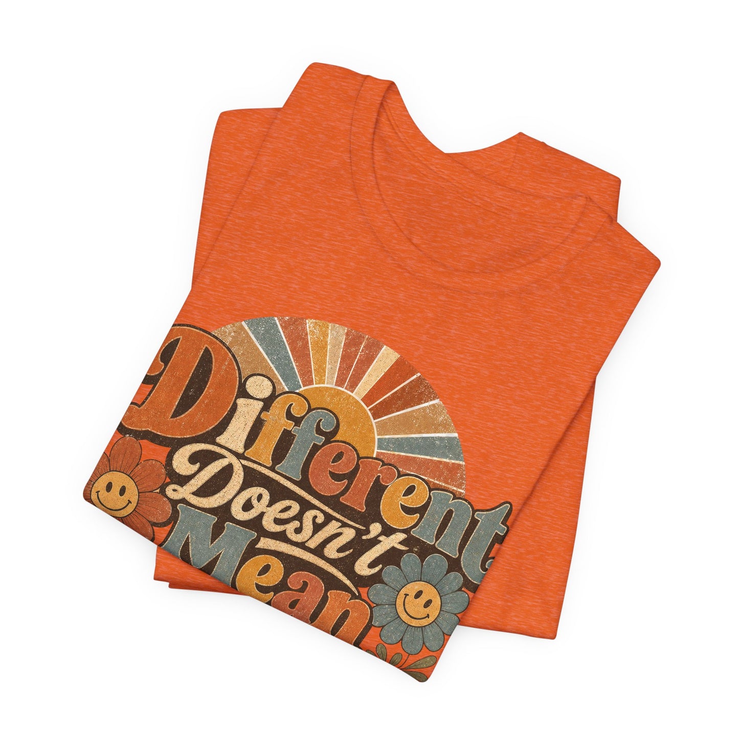 Different Doesn't Mean Less Retro Graphic Tee image 3