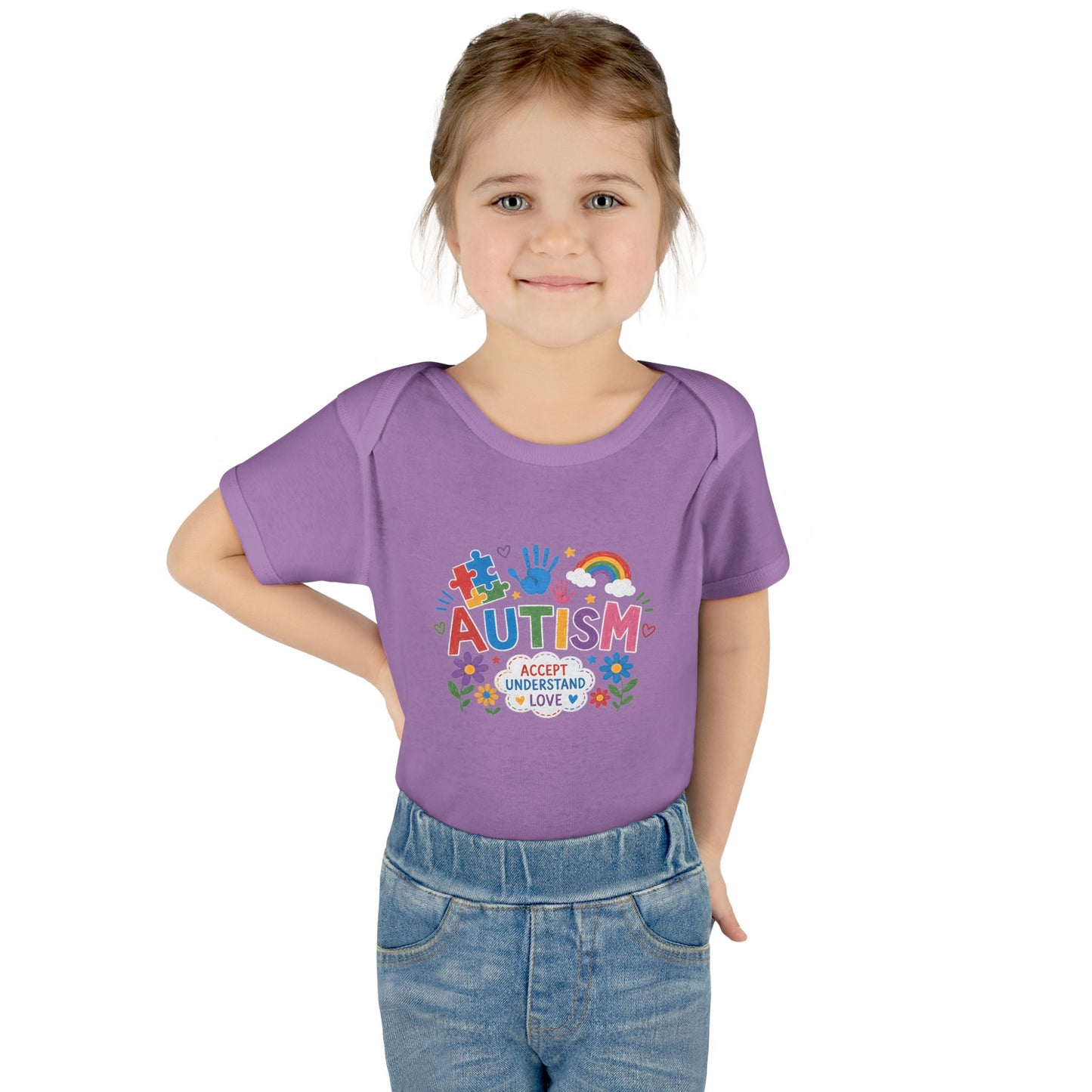 Autism Awareness Infant Bodysuit — 'Accept Understand Love' Colorful Design image 39