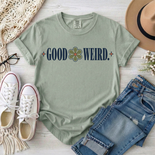 Good Weird T‑Shirt — Retro Clover Graphic Tee
