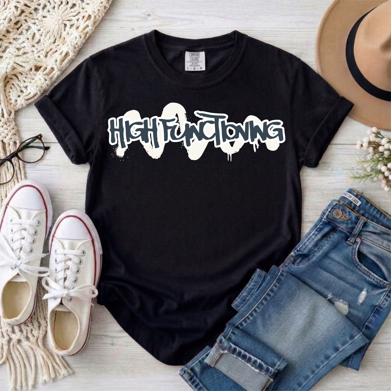 "High Functioning" Skate Graffiti Autism Awareness T-Shirt