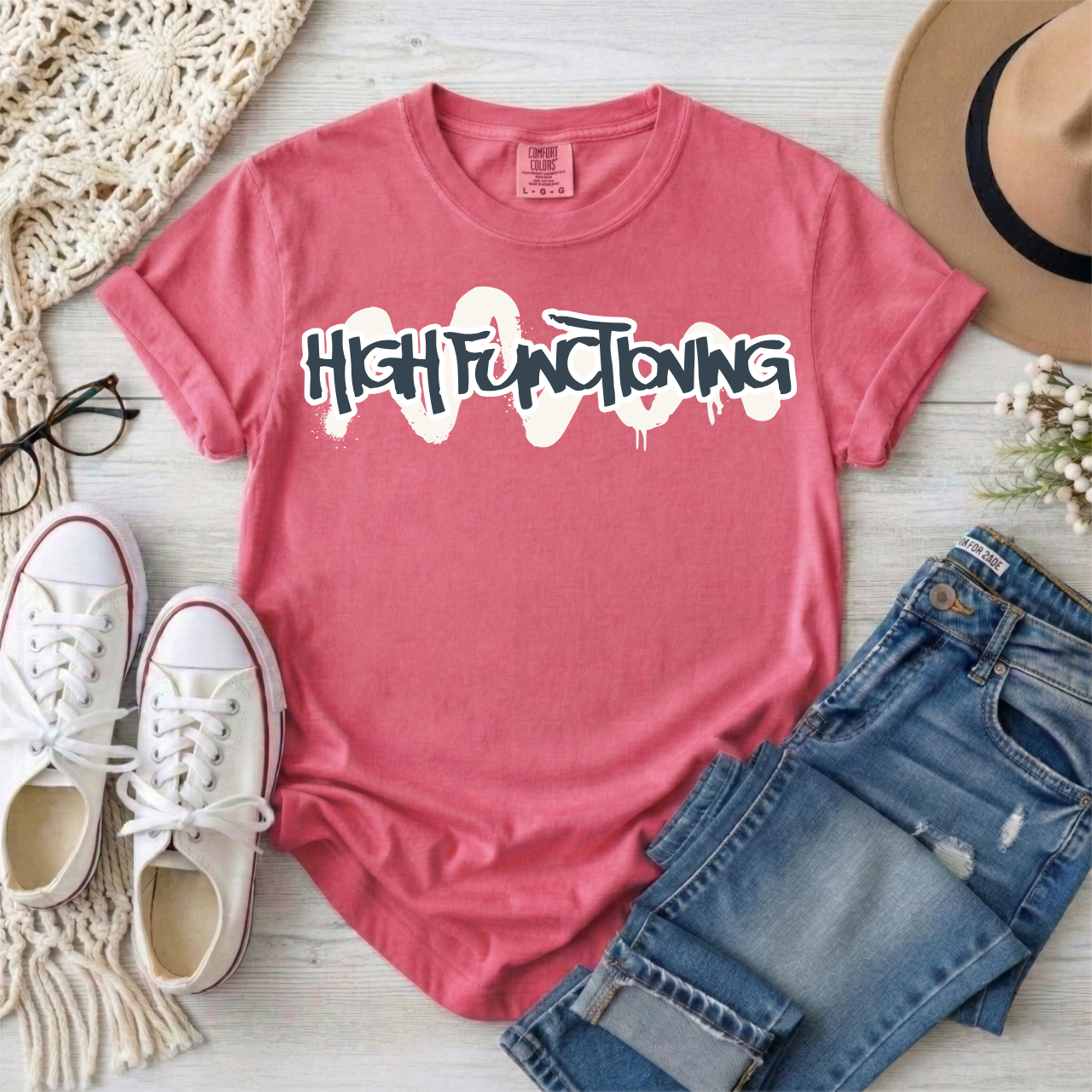 "High Functioning" Skate Graffiti Autism Awareness T-Shirt