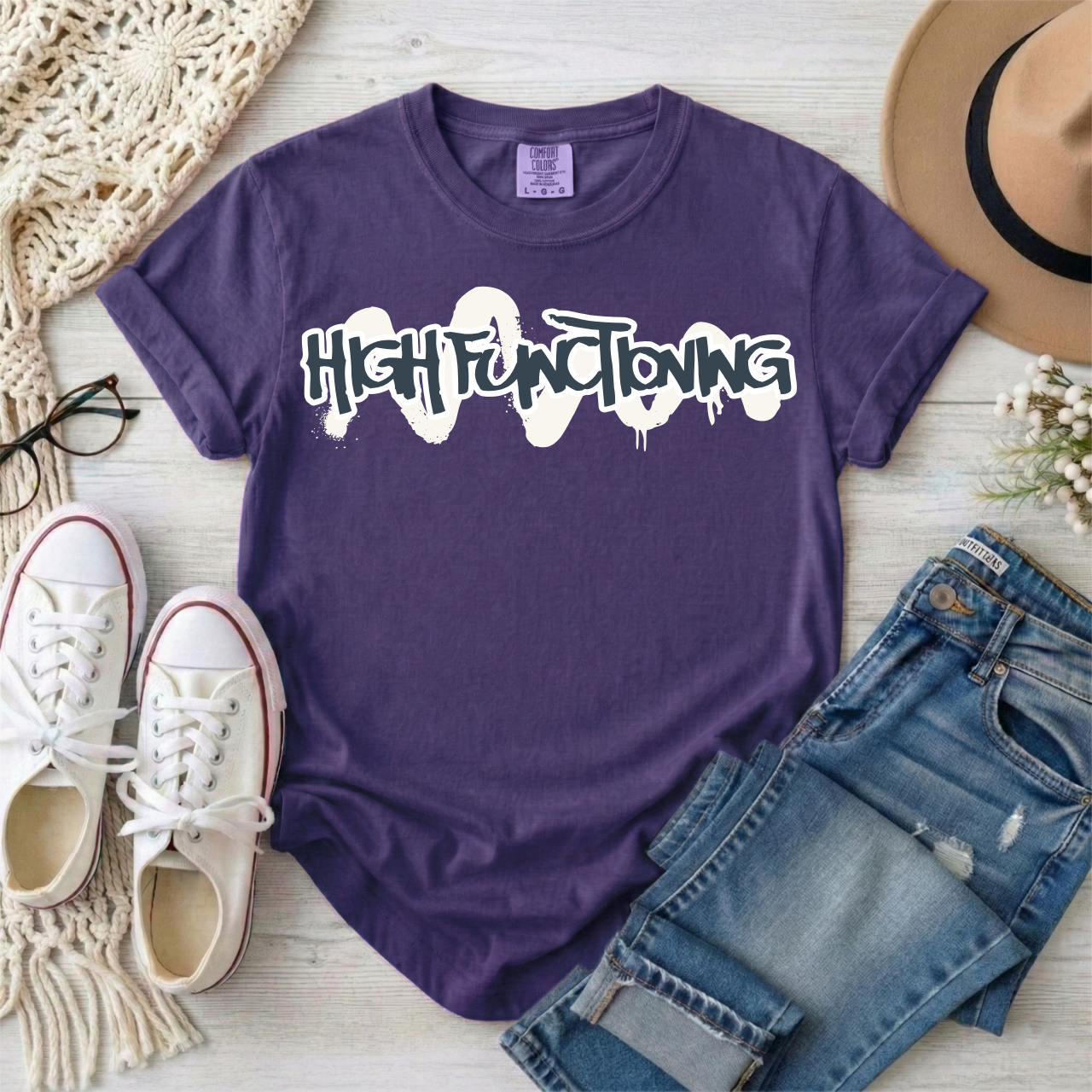 "High Functioning" Skate Graffiti Autism Awareness T-Shirt