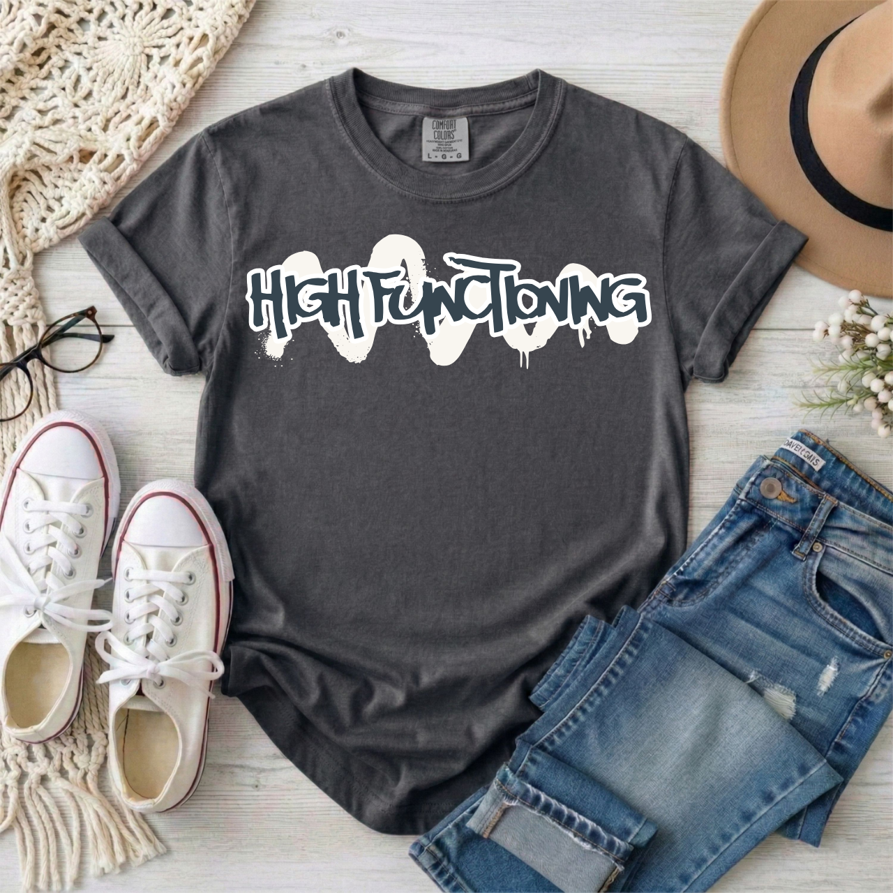 "High Functioning" Skate Graffiti Autism Awareness T-Shirt