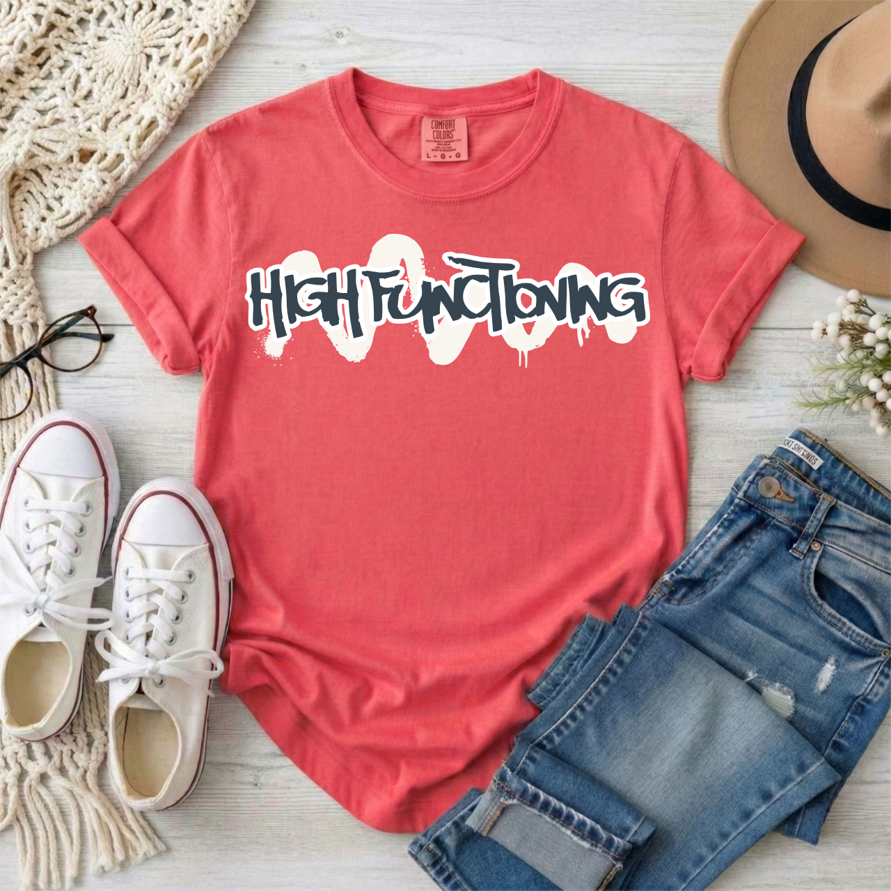 "High Functioning" Skate Graffiti Autism Awareness T-Shirt